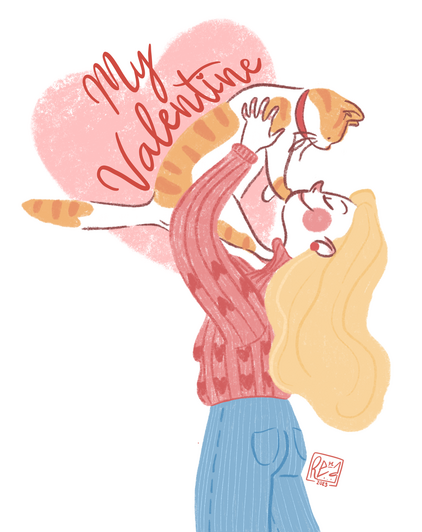 Valentine's postcard pink